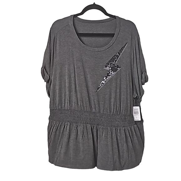 Torrid Lovesick Camo Lightning Bolt Icon Smocked Waist Top Womens 4X NWT - Picture 1 of 8
